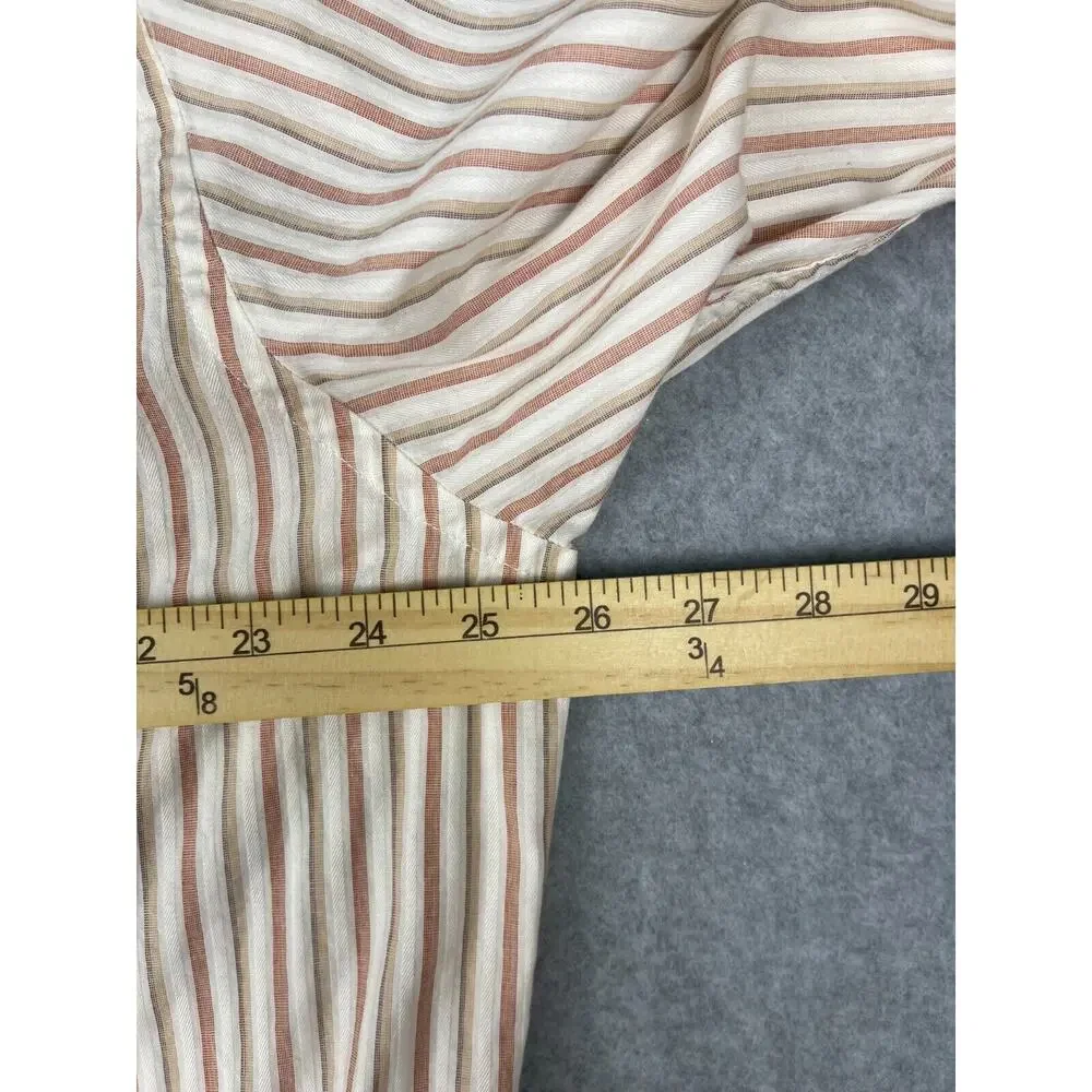 Banana Republic Shirt Men's Size XL Red Brown‎ Striped Organic Cotton